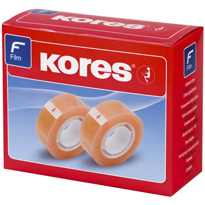 Kores ruban adhésif Standard, transparent, 12 mm × 33 m, 24 pièces